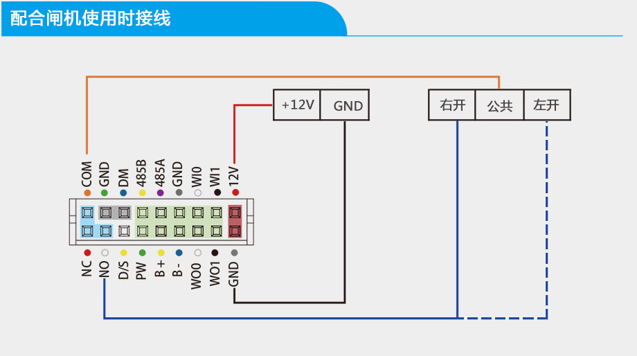 FaceDeep3 IRT 人臉測(cè)溫門(mén)禁機(jī)配置閘機(jī)使用時(shí)接線(xiàn)方式